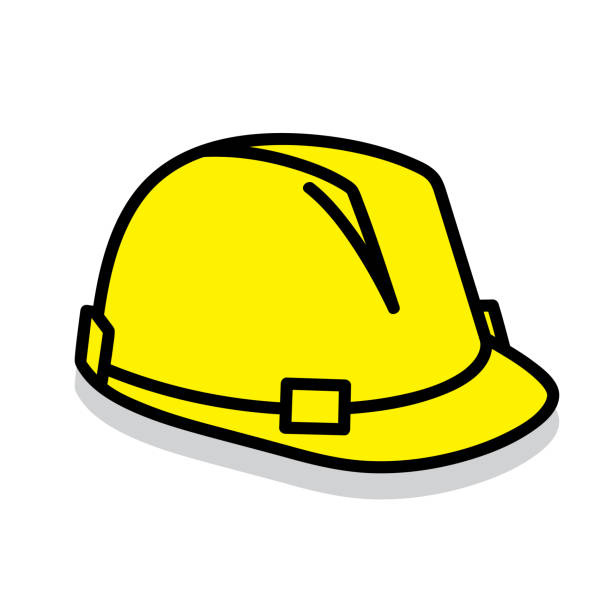 ilustrações, clipart, desenhos animados e ícones de hard hat doodle 6 - hardhat helmet hat construction