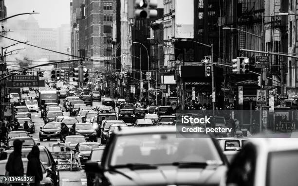 Streets Of Manhattan New York City Stock Photo - Download Image Now - Traffic Jam, New York City, New York State