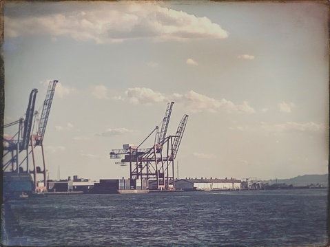 Vintage style Container Cranes in Brooklyn