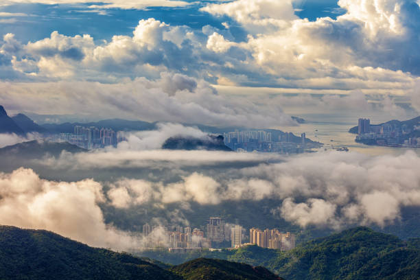 A thick fog surrounds Lion Rock like a giant dragon.