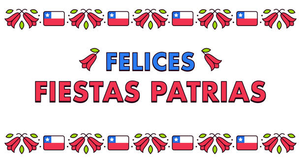 Happy Holidays Patrias banner design vector art illustration