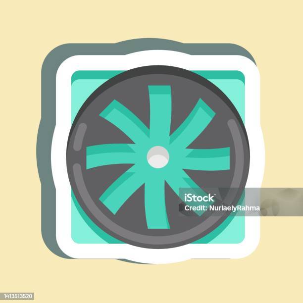 Sticker Fan Suitable For Computer Components Symbol Simple Design ...