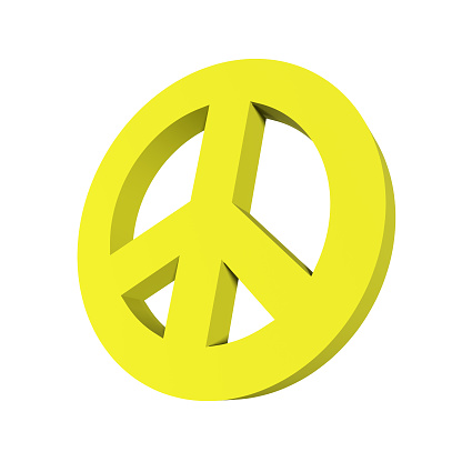 Stylized 3D Render of Peace Symbol