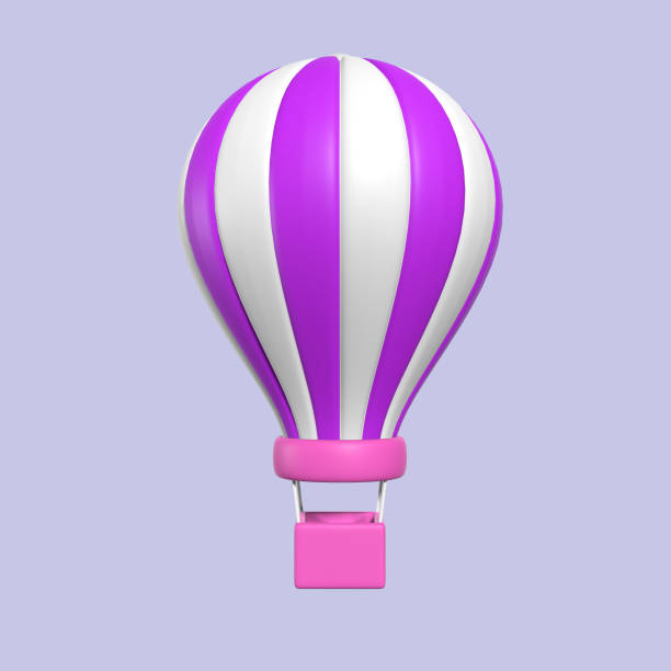 istock Stylized 3D Hot Air Balloon Illustration Design 1413514157