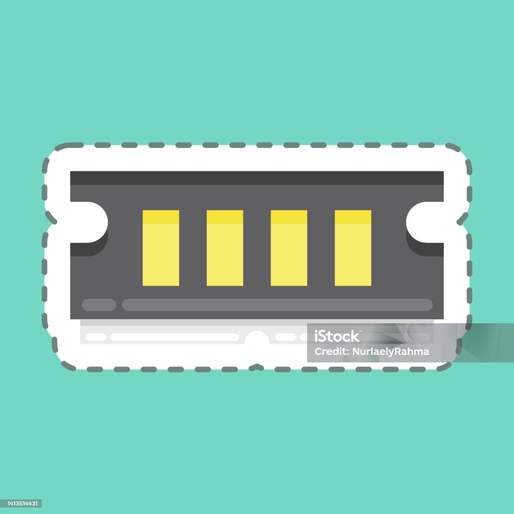 Sticker Ram Pc Sticker Line Cut Ram Suitable For Computer Components Symbol Simple ...