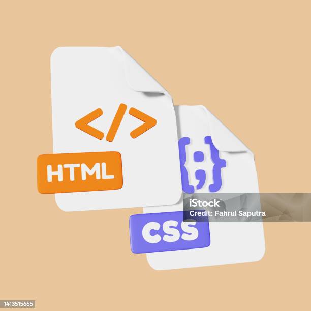 Stylized 3d Html Css File Illustration Stok Fotoğraflar & App‘nin Daha ...