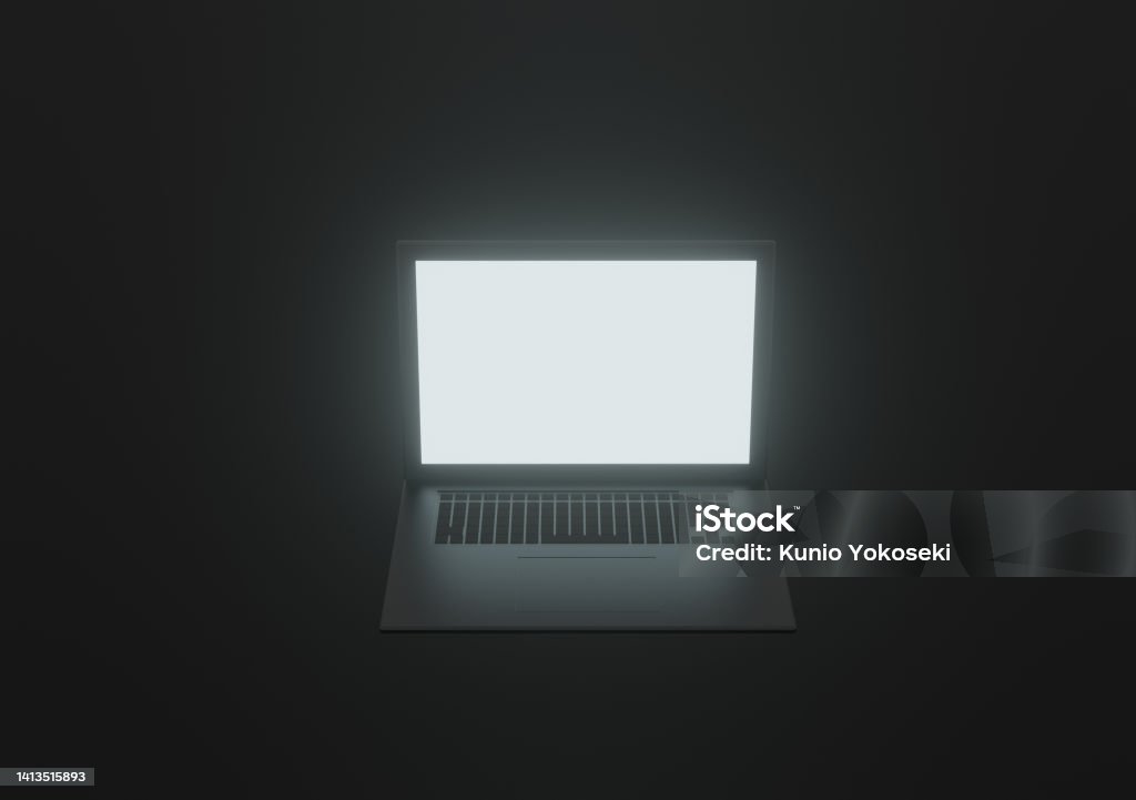 glow in the dark computer Ignorance Stock Photo