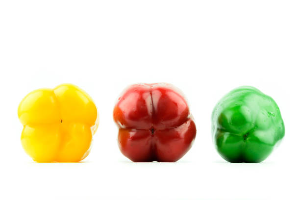 Sweet pepper, bell pepper on white background