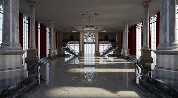 istock Ballroom in a palace interior 3d illustration 1413518419