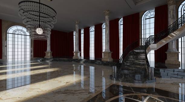 istock Ballroom in a palace interior 3d illustration 1413518426