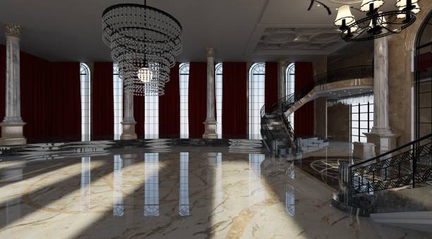 istock Ballroom in a palace interior 3d illustration 1413518427
