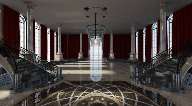 istock Ballroom in a palace interior 3d illustration 1413518429