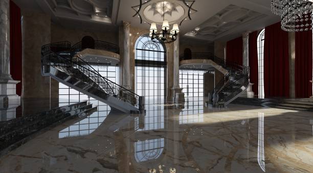 istock Ballroom in a palace interior 3d illustration 1413518440