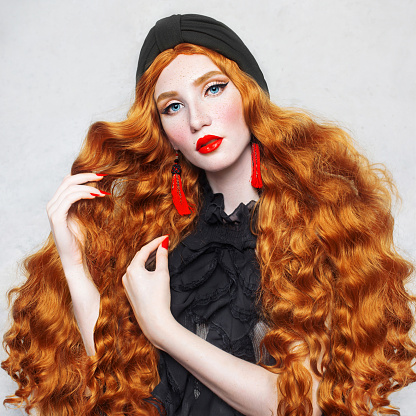 red hair isolated