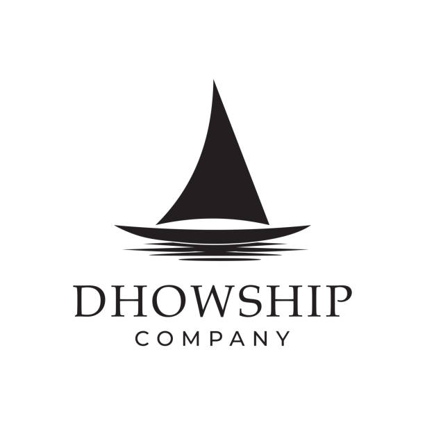 Dhow symbol design silhouette, Traditional Sailboat, simple design template Dhow symbol design silhouette, Traditional Sailboat, simple design template dhow stock illustrations