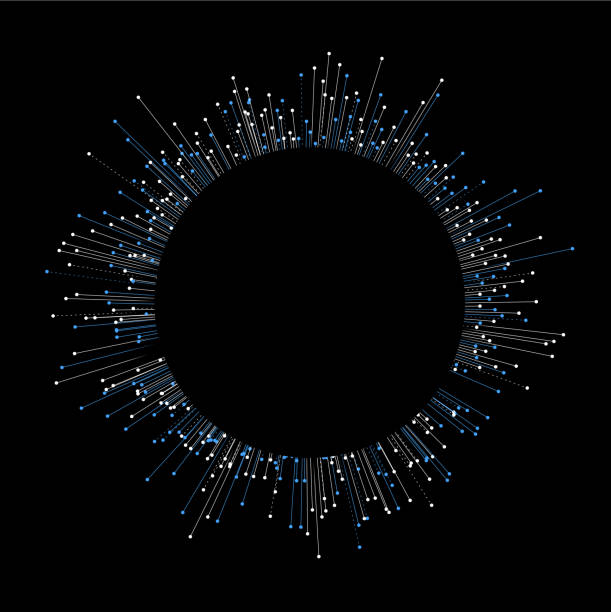 network explosion abstract complex network ring sign copy space atom illustrations stock illustrations