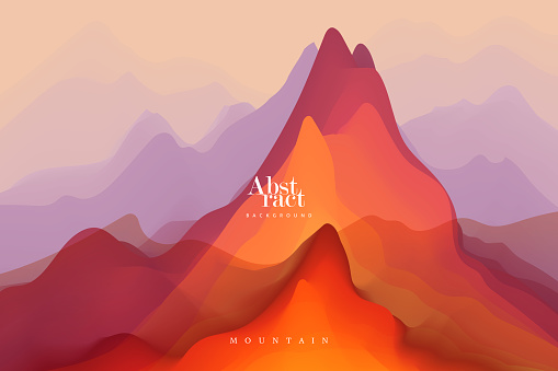 Mountain Landscape. Mountainous Terrain. Vector Illustration For Banner, Flyer, Book Cover, Poster. Abstract Background.