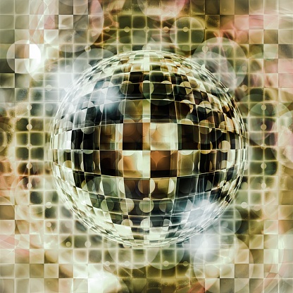 Gleaming disco ball, raster image