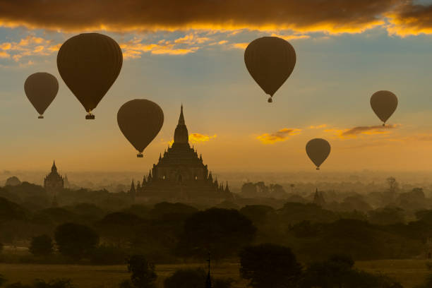 Hot air balloons in Bagan, Myanmar