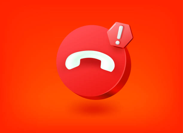 illustrations, cliparts, dessins animés et icônes de icône d’appel entrant avec pictogramme de point d’exclamation. illustration vectorielle 3d - sonner