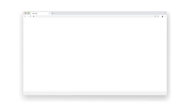 weiße webbrowser-fenstervorlage - webbrowser stock-grafiken, -clipart, -cartoons und -symbole