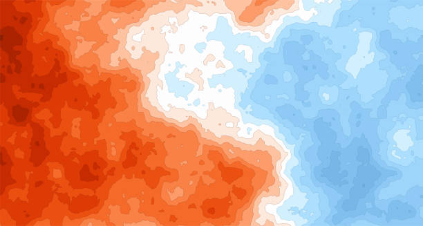 Generic Heat Cold Temperature Map 253 Generic Heat Cold Temperature Map 253. Computer generated map. Included files are Vector EPS (v10) and Hi-Res JPG. heatwave stock illustrations