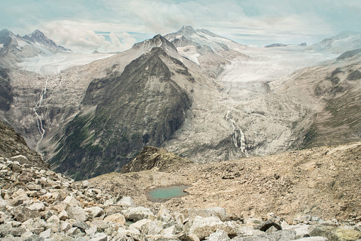 Aerial view of Rhone Glacier, Switzerland