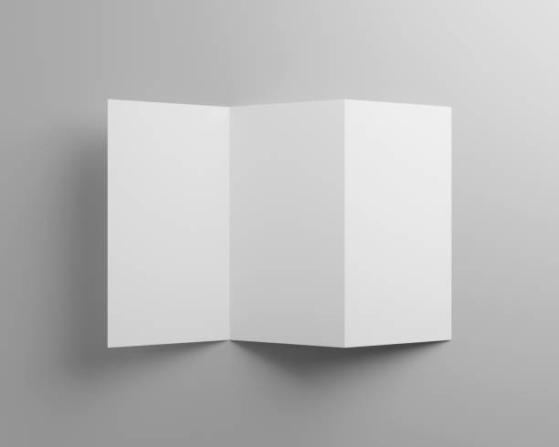 istock Open trifold leaflet, brochure, catalogue mockup 1413555038