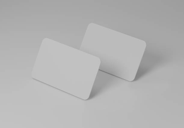 istock Minimal business cards mockup isolate on white background, copy space for your design, 3d rendering studio 1413556772