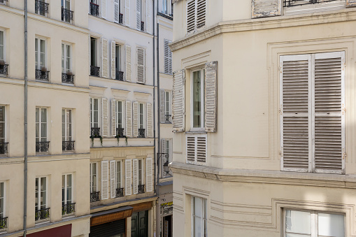 Typical balcony with plants of a Wilhelmian facade in Berlin.