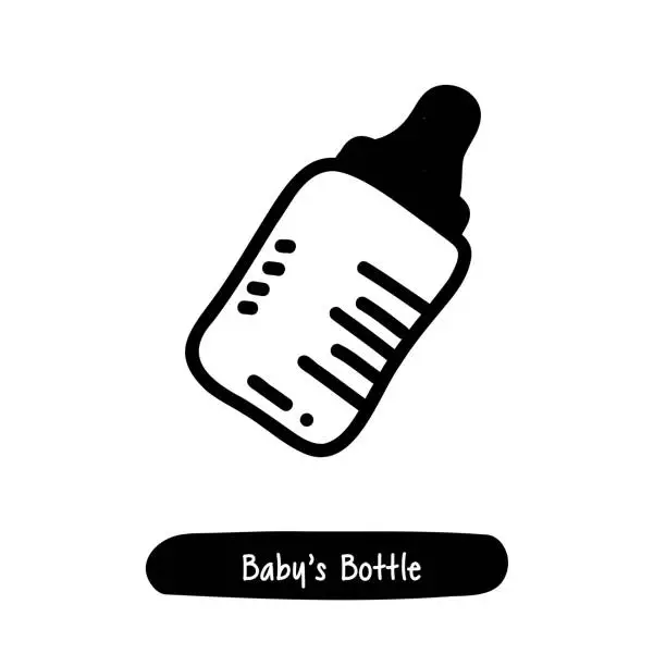 Vector illustration of Baby's Bottle Icon. Trendy Style Vector Illustration Symbol