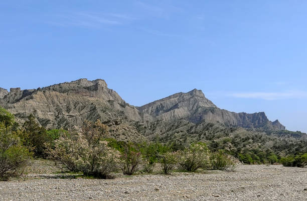 Mountain landscape in Vashlovani nature reserve stock photo