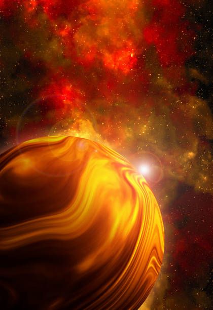 Unknown planet from outer space. Space nebula. Cosmic cluster of stars. Outer space background. 3D Illustration.