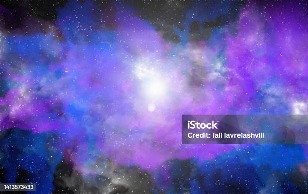 Space Background With Stardust And Shining Stars Realistic Cosmos And Color Nebula Colorful Galaxy 3d Illustration Stock Photo - Download Image Now