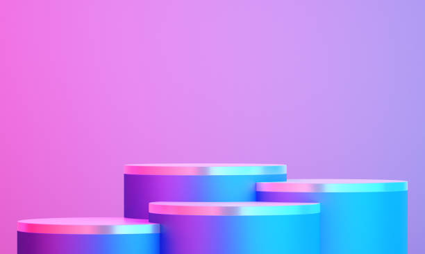 istock 3d podium for mock up for product presentation, colorful background, 3d rendering 1413574341