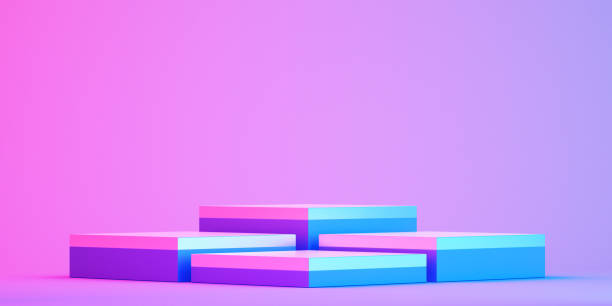 istock Product stand 3d mock up for presentation, colorful background, 3d rendering 1413574440