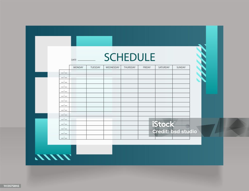Weekly Level Loading Weekly Loading Schedule Worksheet Design Template Stock Illustration ...
