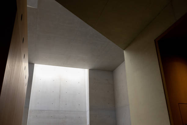 istock Modern cement wall with light in minimalist style 1413578061