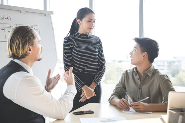 istock Business people discussing together in conference. 1413579218