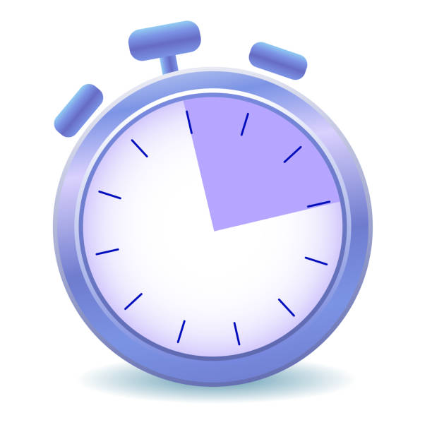 istock Purple stopwatch for checking fast time measurement. realistic icon vector illustration. 1413581686