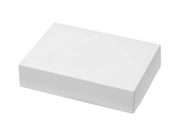 photo of white cardboard box for product design mock-up isolated on white background stock photo