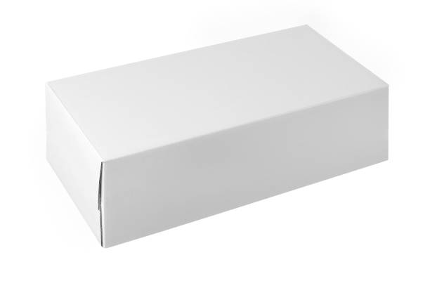 photo of white cardboard box for product design mock-up isolated on white background stock photo
