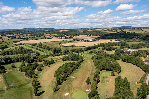 Aerial view of a Golf Course in Cardiff, South Wales