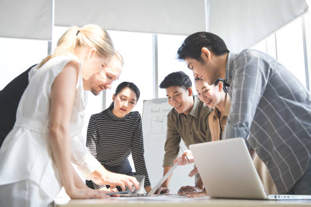 istock Brainstorming group of business people working. 1413584078