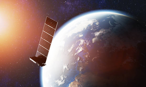 istock Internet starlink satellite in space near Earth. 1413584334