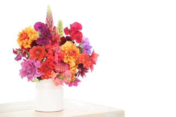 istock Mixed flowers bouquet on white 1413585418