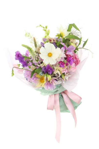 istock Mixed flowers bouquet on white 1413585508