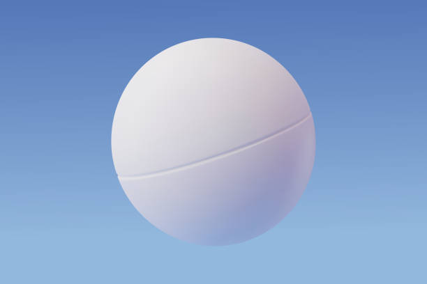istock 3d Vector white ping pong ball, Sport and Game competition concept 1413585580