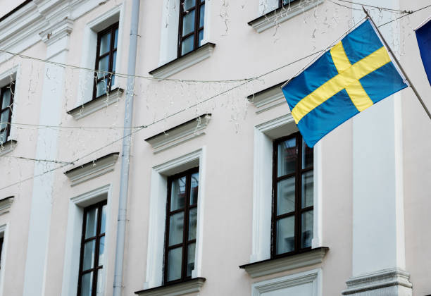istock Sweden flag on a street 1413585705