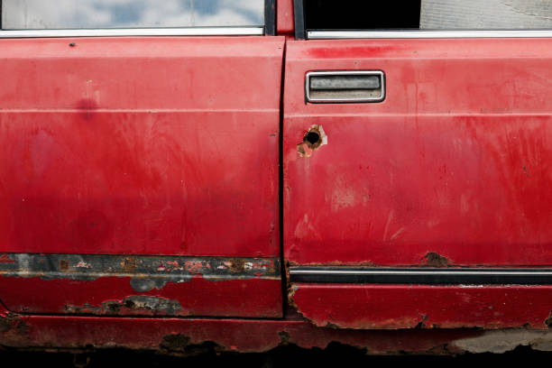 Bullets on the car.
